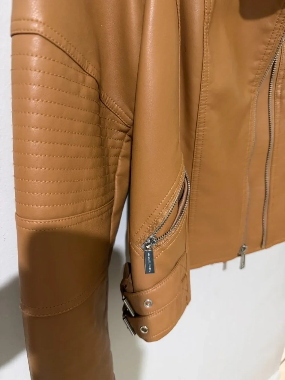 Michael Kors Women's Tan Camel Leather Jacket